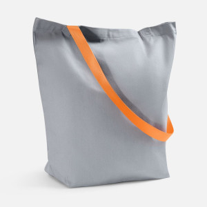 Шопер B5, серый с оранжевыми ручками