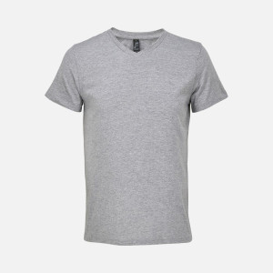 Футболка унисекс Regent с V-образным вырезом, серый меланж