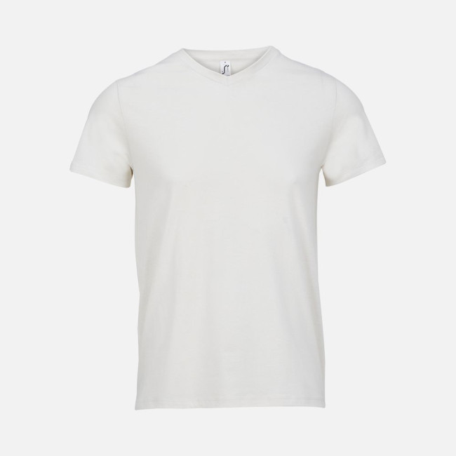 Футболка унисекс Regent с V-образным вырезом, молочно-белая