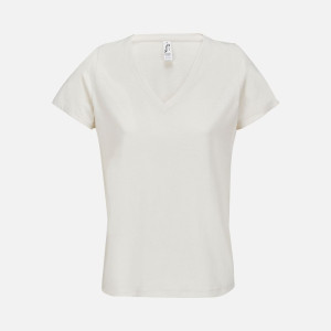 Футболка женская Regent Women с V-образным вырезом, молочно-белая